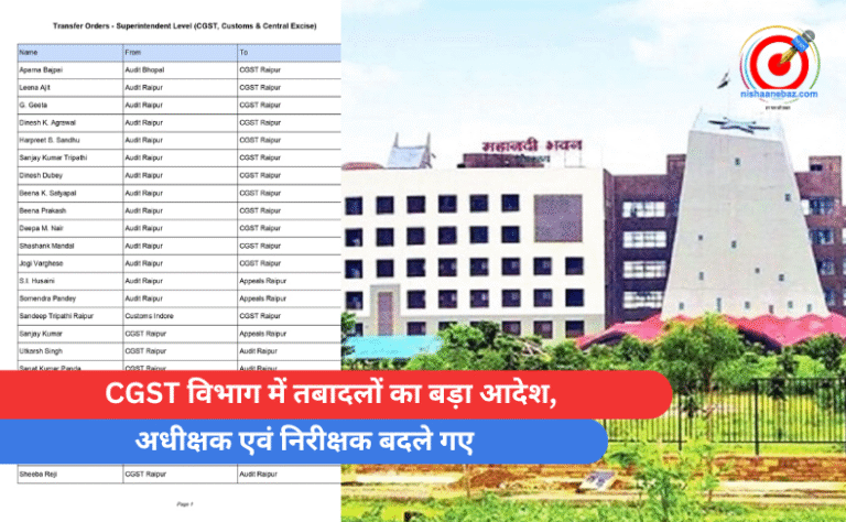 central CGST विभाग में तबादलों का बड़ा आदेश, अधीक्षक एवं निरीक्षक बदले गए