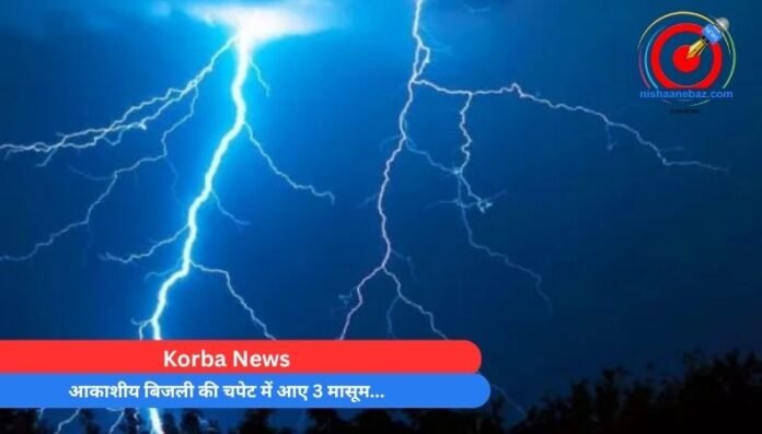 _Korba News आकाशीय बिजली की चपेट में आए 3 मासूम...