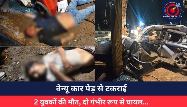 भीषण हादसा : वेन्यू कार पेड़ से टकराई, 2 युवकों की मौत, दो गंभीर रूप से घायल…