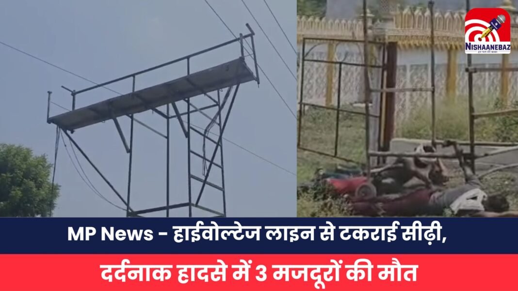 MP News – हाईवोल्टेज लाइन से टकराई सीढ़ी, दर्दनाक हादसे में 3 मजदूरों की मौत