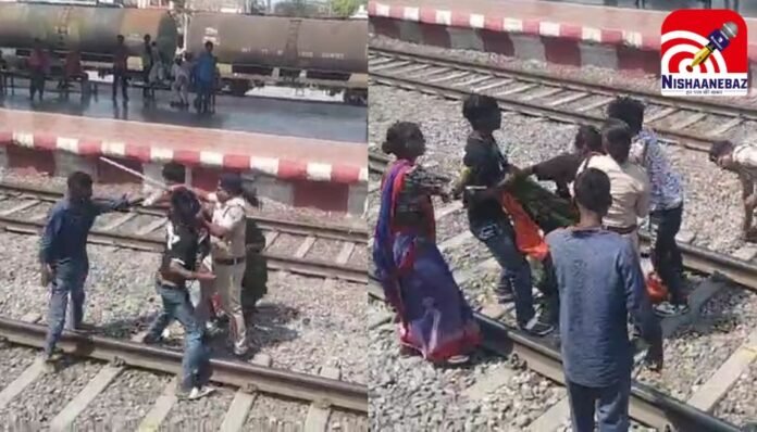 मुरैना रेलवे ट्रैक पर बवाल दो गुटों के बीच जमकर मारपीट