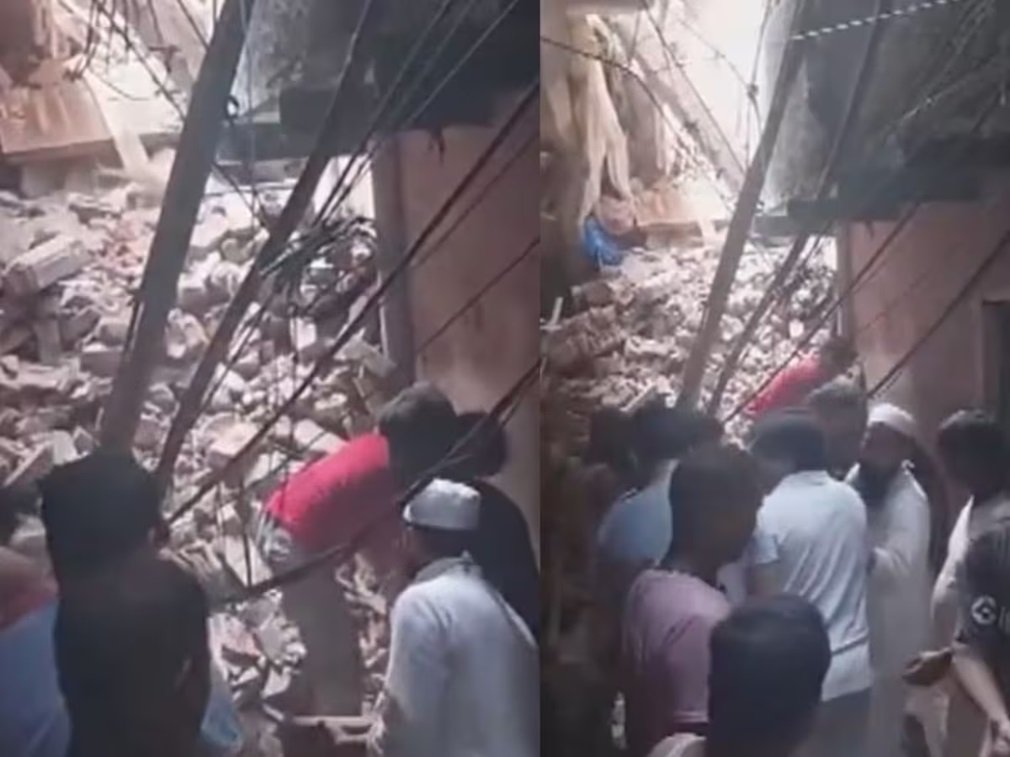 Delhi News : चार मंजिला इमारत ढही, मलबे में दबे 12 लोगों की तलाश जारी