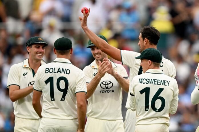 CRICKET-AUS-IND Australian bowler Mitchell Star