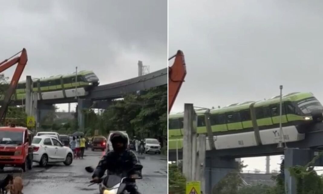 तकनीकी खराबी के कारण मुंबई मोनो रेल बीच ट्रैक पर रुकी, 10 यात्री फंसे