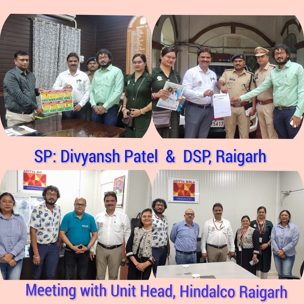 Raigarh News : हिंदाल्को रायगढ़ में सड़क सुरक्षा जागरूकता कार्यक्रम: सुरक्षित भव फाउंडेशन और ट्रैफिक पुलिस का संयुक्त प्रयास