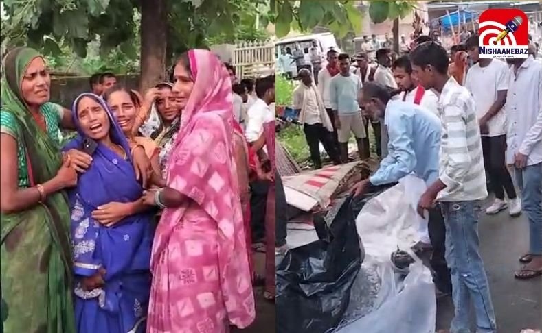 Singrauli News : दो महीने बाद भी नहीं सुलझा पुष्पेंद्र हत्याकांड : कंकाल लेकर थाने के सामने धरने पर बैठे परिजन….