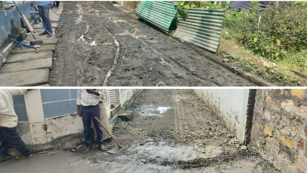 Municipal corruption : 5 लाख की सड़क बनी संकट का कारण, स्थानीय लोगों ने नगर निगम पर उठाए सवाल