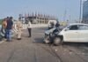 Jabalpur : नवनिर्मित फ्लाईओवर पर हुआ पहला सड़क हादसा, कार चालक की जान बची