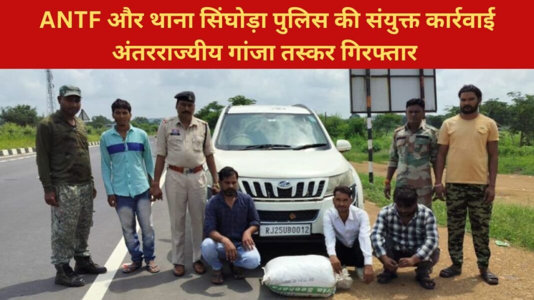 CG News : ANTF और सिंघोड़ा पुलिस ने 11 किलोग्राम गांजा तस्करों को गिरफ्तार, कार और मोबाइल जब्त