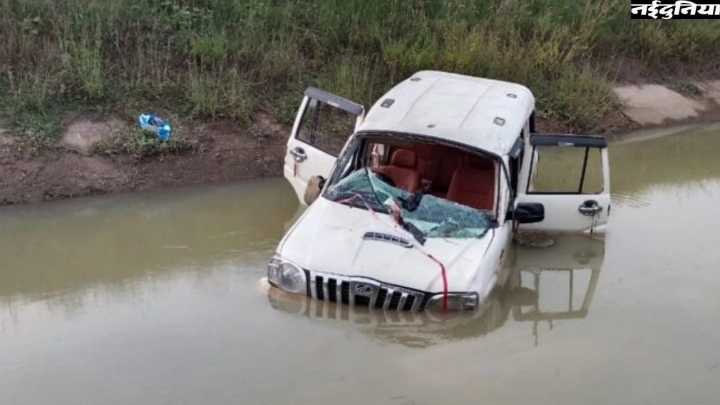 shakti Accident News : दर्दनाक हादसा: तेज रफ्तार स्कॉर्पियो नहर में गिरी, दो की मौत, चार घायल