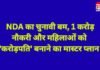 Bihar NDA Manifesto : NDA का चुनावी बम, 1 करोड़ नौकरी और महिलाओं को ‘करोड़पति’ बनाने का मास्टर प्लान…. Bihar NDA Manifesto
