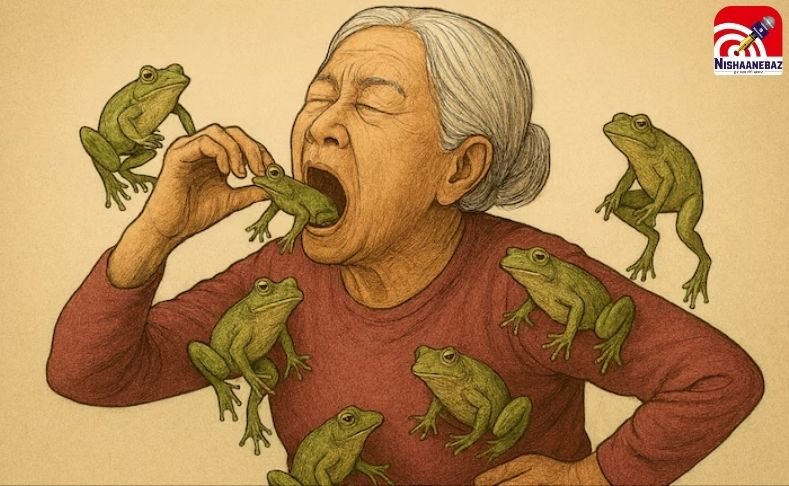 अजब-गजब : 8 जिंदा मेंढक आखिर क्यों निगल गई महिला…