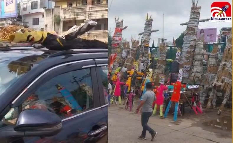 ग्वालियर के बाजारों में 70 फीट तक के रावण की धूम, पुतला खरीदने उमड़े लोग…