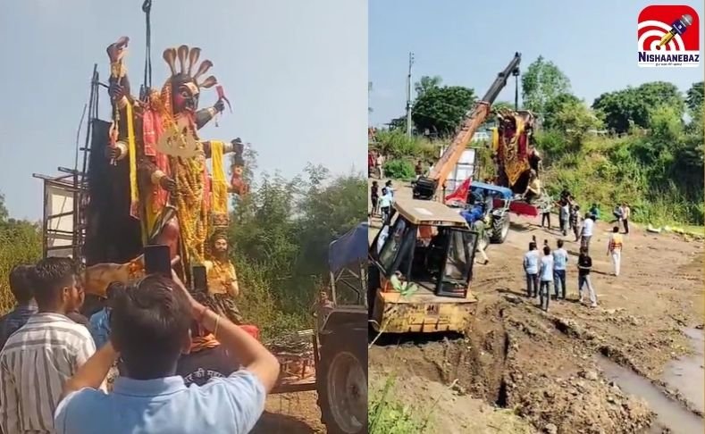 बड़ा हादसा टला : दुर्गा प्रतिमा विसर्जन के दौरान नाव पलटी, खंडित हुई मां की प्रतिमा….