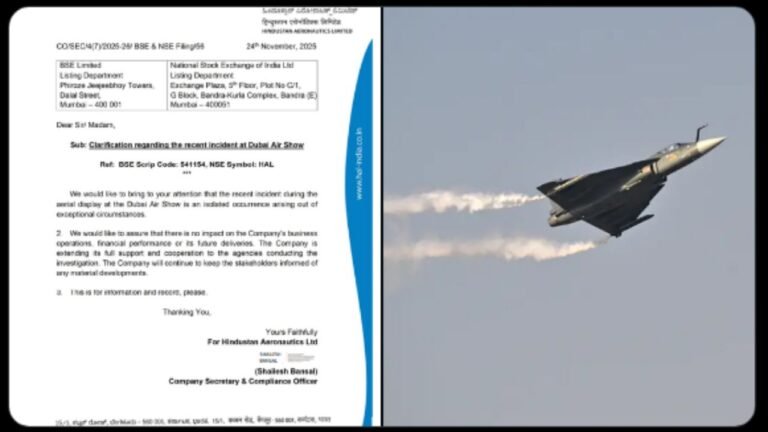 Tejas plane crash : तेजस विमान क्रैश ‘असामान्य परिस्थिति’ में हुआ : HAL का आधिकारिक बयान