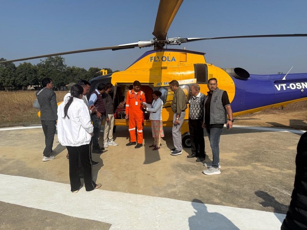 Anuppur News : अनूपपुर जिले से बड़ी खबर: हृदयाघात पीड़ित मरीज को एयरलिफ्ट कर एम्स भोपाल शिफ्ट किया