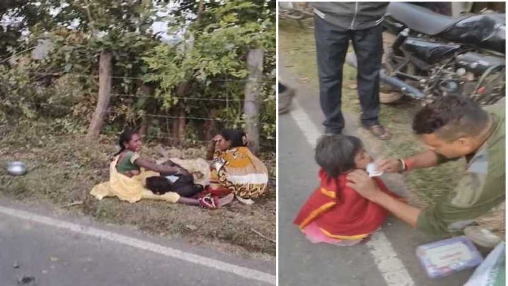 CG News : सड़क हादसे में पिता की मौत, घायल मासूम की CRPF जवानों ने बचाई जान