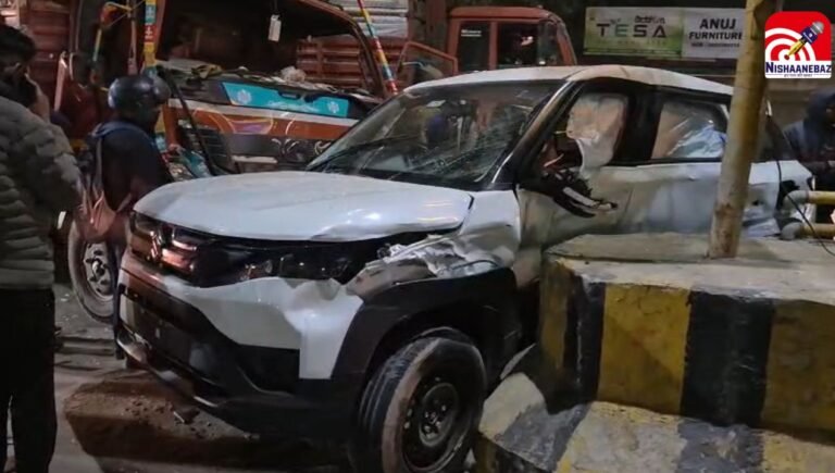 M.P Accident : रीवा के सिविल लाइंस में मिनी ट्रक ने कार को मारी जोरदार टक्कर, एयरबैग ने बचाई जान