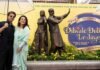 30 Years of DDLJ : राज और सिमरन जिंदा! शाहरुख-काजोल ने लंदन में अनवील की ब्रॉन्ज स्टैच्यू SHAHRUKH KHAN