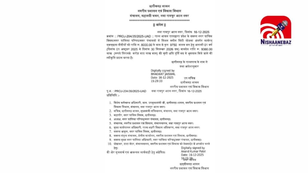 Swachhta Didi’s Honorarium : स्वच्छता दीदियों को बड़ी सौगात : छत्तीसगढ़ में 2026 तक का मानदेय सुनिश्चित, ₹93.60 करोड़ मंजूर
