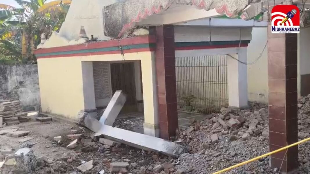 Tragic accident : गायत्री मंदिर में पूजा कर बाहर निकल रही महिला पर गिरा पिलर, मौके पर ही मौत