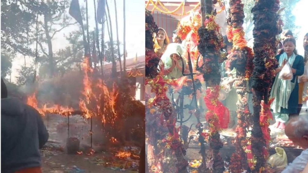 Ambikapur News : मां महामाया मंदिर परिसर में आग से मचा हड़कंप, समय रहते बुझी लपटें, बड़ा हादसा टला