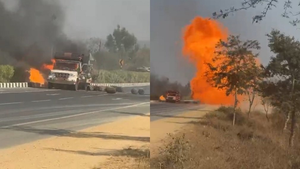 CG News : नेशनल हाईवे 53 पर पिकअप में लगी आग, गैस सिलेंडर ब्लास्ट से मचा हड़कंप