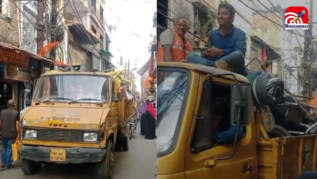 भोपाल चौक बाजार में नगर निगम का बड़ा एक्शन, 6 घंटे में 9 ट्रक अतिक्रमण जब्त