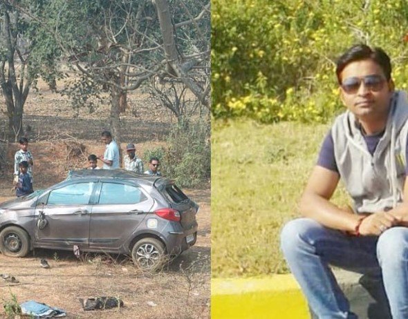 Balod News : कार पलटी, कुत्ते को बचाने के प्रयास में व्यापारी की मौत; पत्नी और दो बच्चे गंभीर रूप से घायल