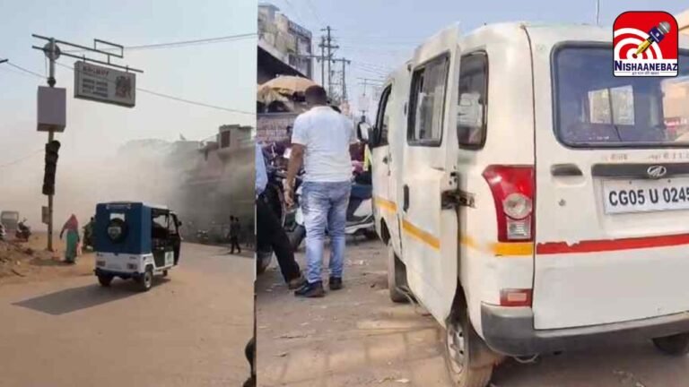 Dhamtari School Van Fire : अग्निशमन दफ्तर के सामने फटी स्कूली वैन: आग की लपटों के बीच से सुरक्षित निकाले गए 7 बच्चे