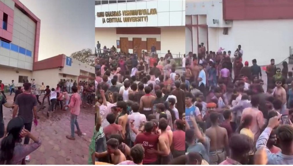 Bilaspur News : GGU में होली मिलन के दौरान बवाल, छात्रों के बीच मारपीट का वीडियो वायरल