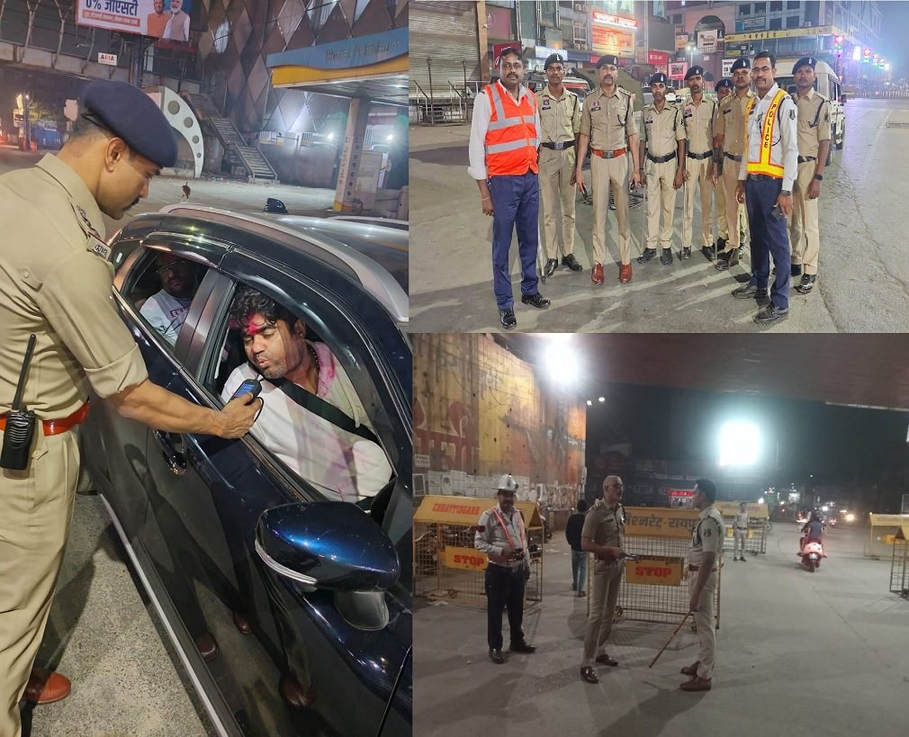 Raipur Police : होली से पहले Raipur में पुलिस का बड़ा एक्शन: 130 नशेड़ी ड्राइवरों पर केस, वाहन जब्त; त्योहार तक चलेगा सख्त अभियान