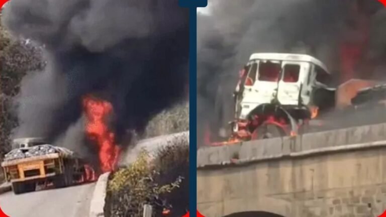 Raigarh Road Accident Fire : घरघोड़ा मार्ग पर भीषण सड़क हादसा; टकराने के बाद आग का गोला बने हाइवा और ट्रेलर, दो ड्राइवरों की जिंदा जलकर मौत