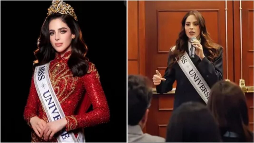 Miss Universe 2026 Harvard University : हार्वर्ड में मिस यूनिवर्स 2026 फातिमा बॉश का कड़ा रुख: ताज पर उठे सवालों को नकारा, कहा— ‘मैंने कड़ी मेहनत से जीत हासिल की है’