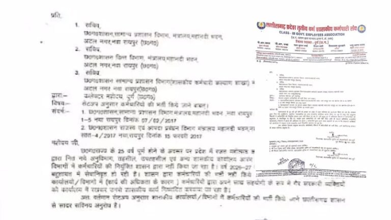 Staff Recruitment Employees Union : छत्तीसगढ़: शासकीय विभागों में सेटअप के अनुसार भर्ती की मांग, कर्मचारी संघ ने कलेक्टर को सौंपा ज्ञापन