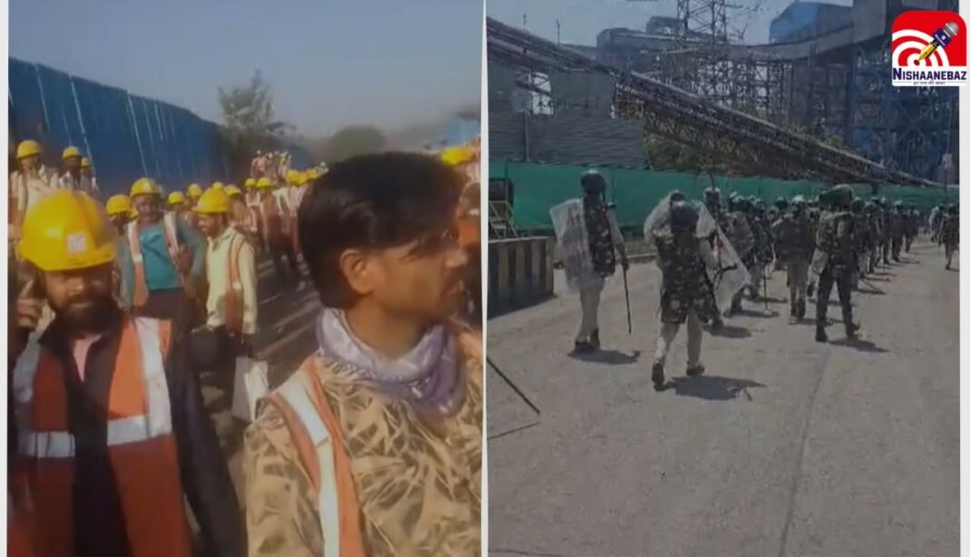 सिंगरौली: अडानी पावर प्लांट में हादसा, ऊंचाई से गिरकर मजदूर की मौत के बाद श्रमिकों में आक्रोश