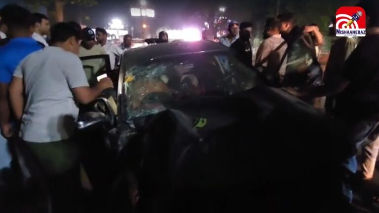रीवा : कॉलेज चौराहे पर भीषण सड़क हादसा, कार के उड़े परखच्चे