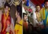 प्रयागराज में बागेश्वर धाम की सभा में एक मंच पर कृष्ण, अर्जुन, युधिष्ठिर और दुर्योधन