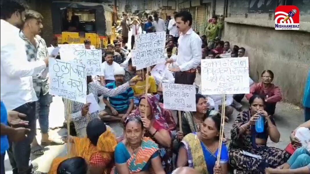 M.P News : इंदौर में ठेला व्यापारियों का हंगामा, निगम कार्रवाई का विरोध