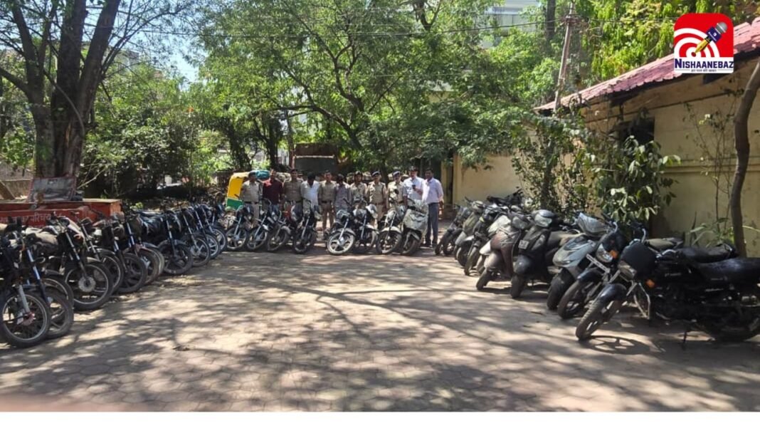 इंदौर में अंतरराज्यीय वाहन चोर गिरोह का भंडाफोड़, 36 बाइक जब्त