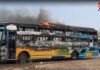 M.P News : शाजापुर में बारात बस में भीषण आग, 50 बाराती बाल-बाल बचे, बस जलकर खाक, ड्राइवर मौके से फरार
