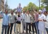 पेपर लीक के खिलाफ NSUI का हल्लाबोल, कॉलेज गेट बना प्रदर्शन स्थल