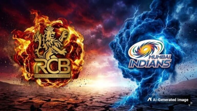 Raipur – IPL Live : रोहित शर्मा सस्ते में आउट, शुरुआती झटकों से लड़खड़ाई मुंबई इंडियंस, आरसीबी की घातक गेंदबाजी