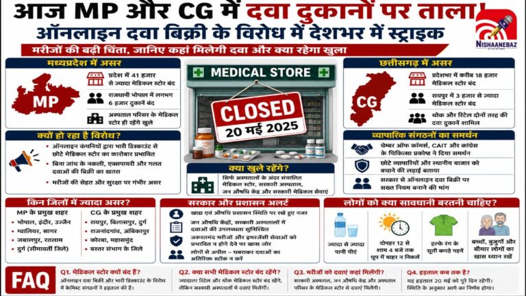MP-CG Medical Strike: आज बंद रहेंगे 59 हजार से ज्यादा मेडिकल स्टोर, जानिए कहां मिलेगी दवा