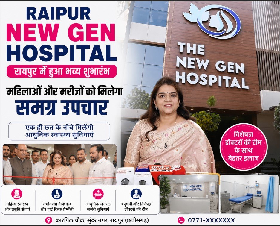Raipur New Gen Hospital: रायपुर में खुला New Gen Hospital, महिलाओं और मरीजों को मिलेगा समग्र उपचार