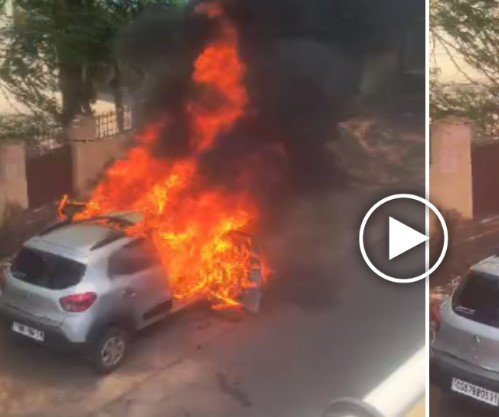 Durg Car Fire Accident