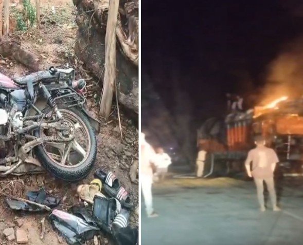 Surajpur Accident News: खड़े ट्रक से टकराई बाइक, 3 युवकों की मौत; गुस्साई भीड़ ने ट्रक फूंका