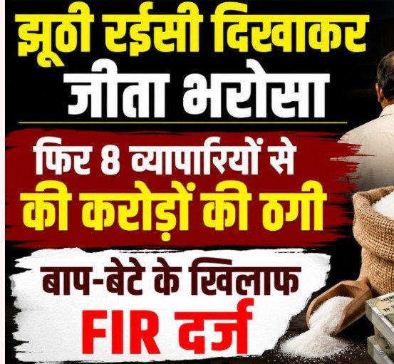 Raigarh Crime News: झूठी रईसी दिखाकर 8 व्यापारियों से 2 करोड़ रुपये की ठगी, बाप-बेटे पर केस दर्ज