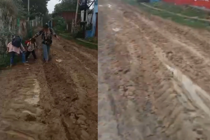 Morena Road Issue: मुरैना में विकास के दावों की खुली पोल दलदल बनी 300 मीटर सड़क, कीचड़ से स्कूल पहुंचने को मजबूर बच्चे Morena Road Issue: मुरैना में विकास के दावों की खुली पोल दलदल बनी 300 मीटर सड़क, कीचड़ से स्कूल पहुंचने को मजबूर बच्चे