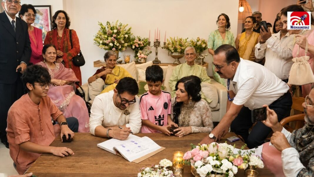 60 की उम्र में आमिर खान ने की तीसरी शादी, गौरी स्प्रैट संग सामने आई पहली तस्वीर 60 की उम्र में आमिर खान ने की तीसरी शादी, गौरी स्प्रैट संग सामने आई पहली तस्वीर